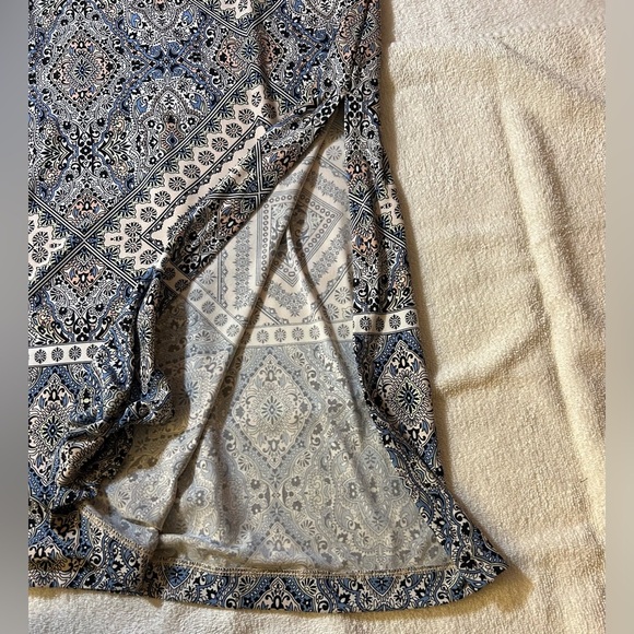 Chico's Black and White Asymmetrical A-line Maxi Skirt - Picture 3 of 6